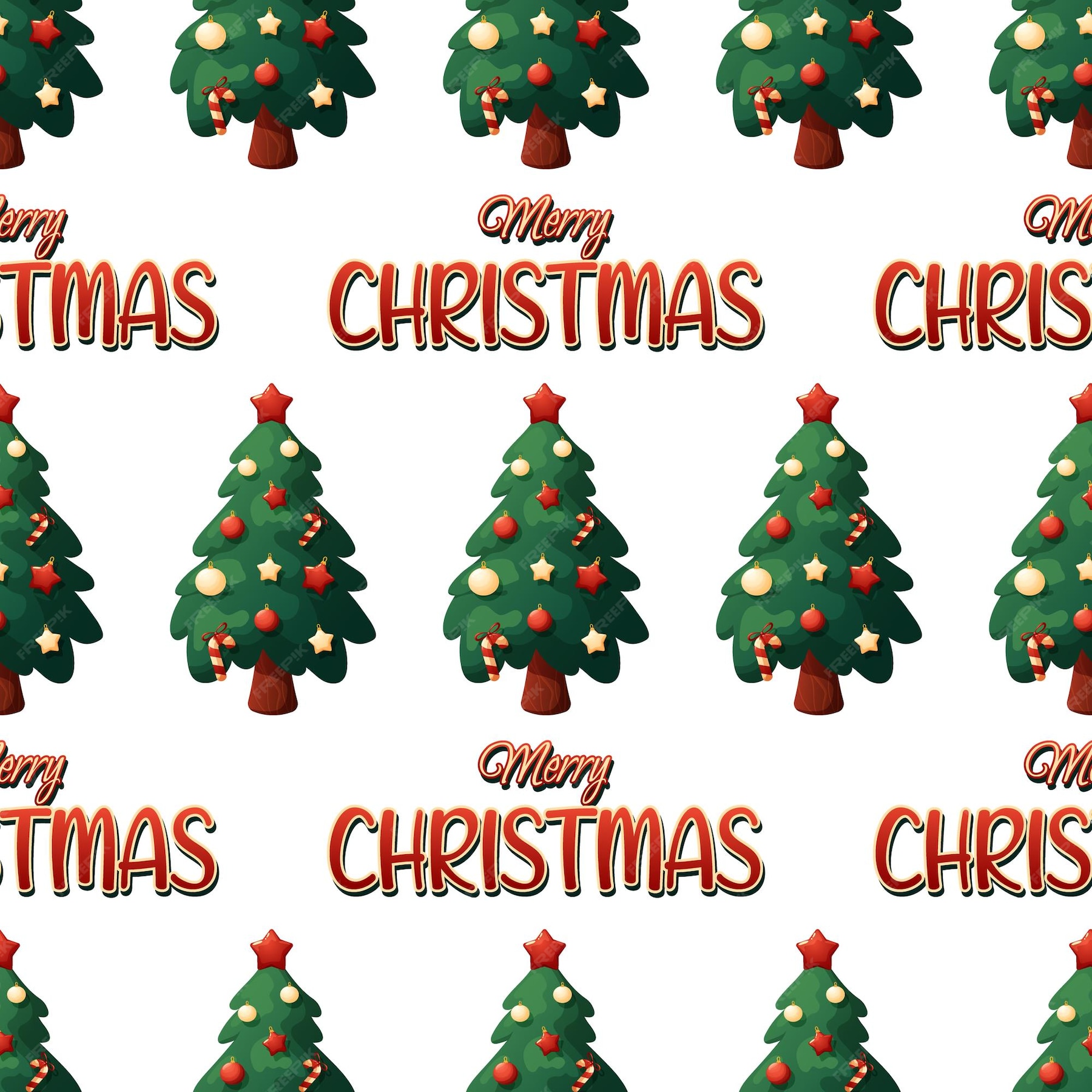Motif De Noël Avec Sapin De Noël Dessin Animé Et Inscription Joyeux