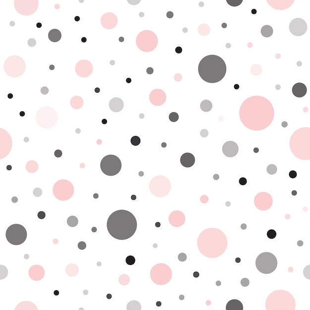 Vecteur motif noir et blanc rose sans soudure en pointillé classique illustration vectorielle ornée géométrique à pois délicats pour papier peint tissu textile tissu ou conception d'emballage fond de douche de bébé