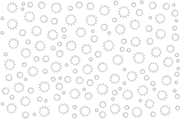 Motif noir et blanc avec le soleil sur fond blanc