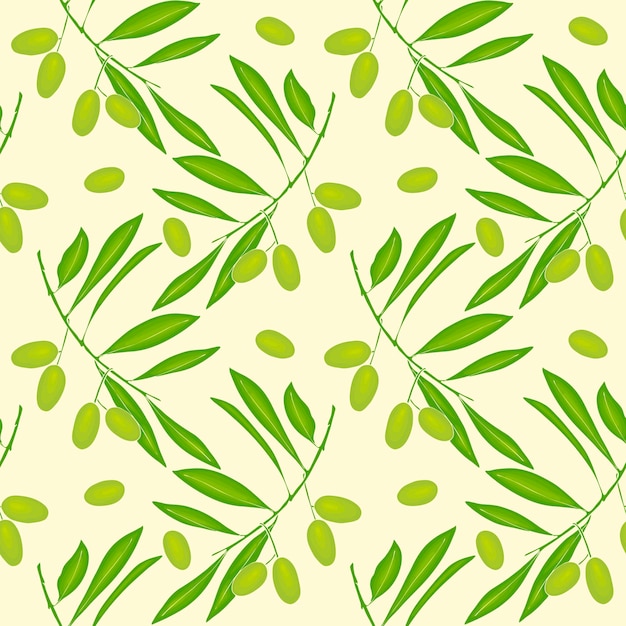 Motif Olives Couleur Vert Et Jaune