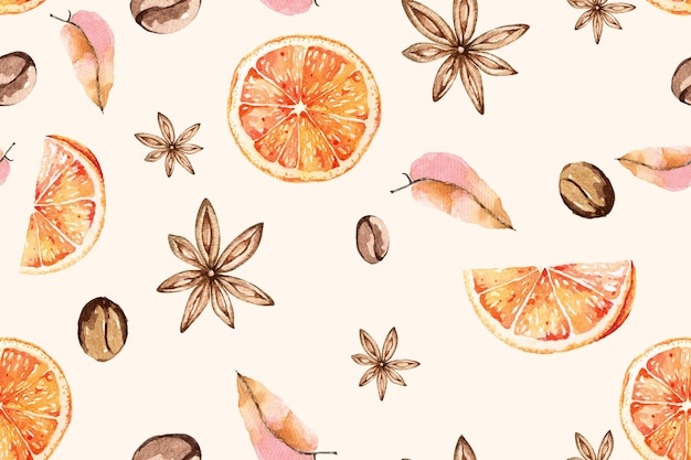 Motif Orange, Mandarines à L'aquarelle Avec Aquarelle Pour Tissu Et Papier Peint. Fond De Fruits.