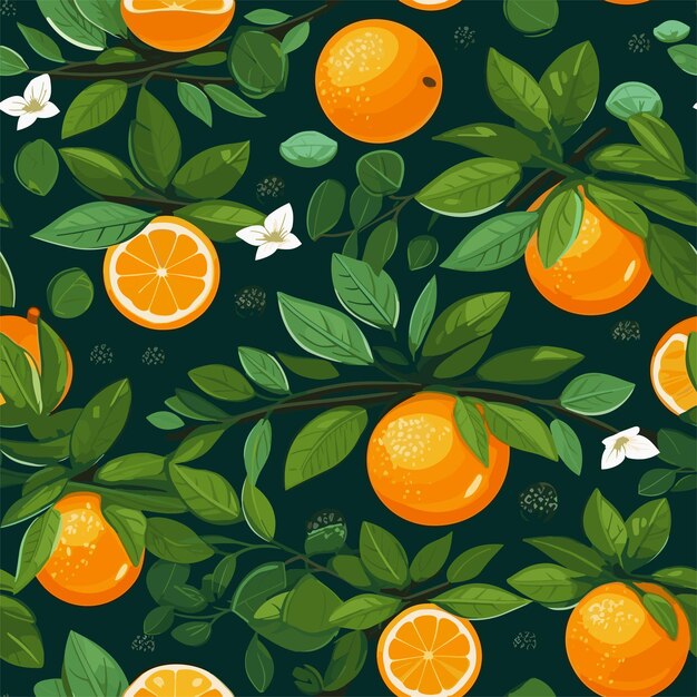 Vecteur motif orange sans couture fond pastel peint motifs tropicaux d'été