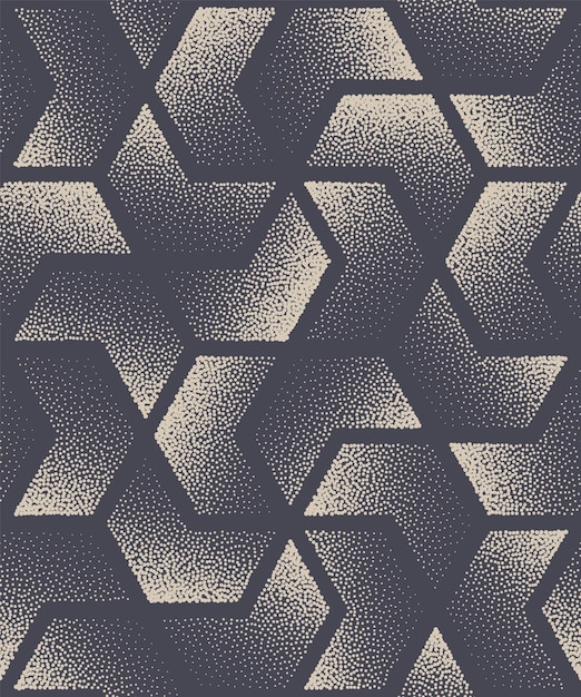 Motif oriental pointillé graphique sans soudure fond d'écran vecteur abstrait. Texture géométrique à carreaux dessinée à la main en pointillé ornement asiatique répétitif. Illustration de l'art orné de couleurs rétro demi-teintes