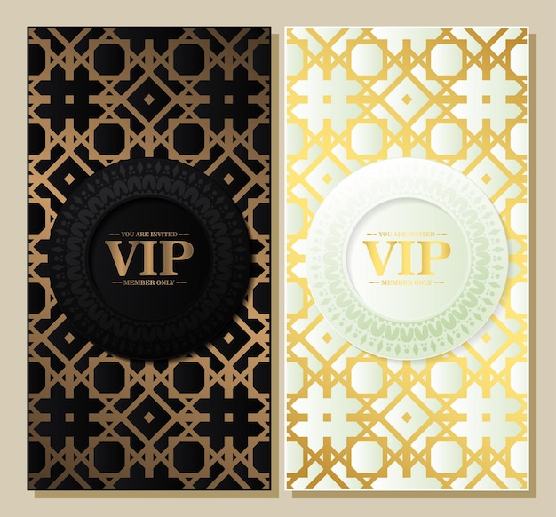 Motif D'ornement De Carte Vip Blanc Et Noir De Luxe