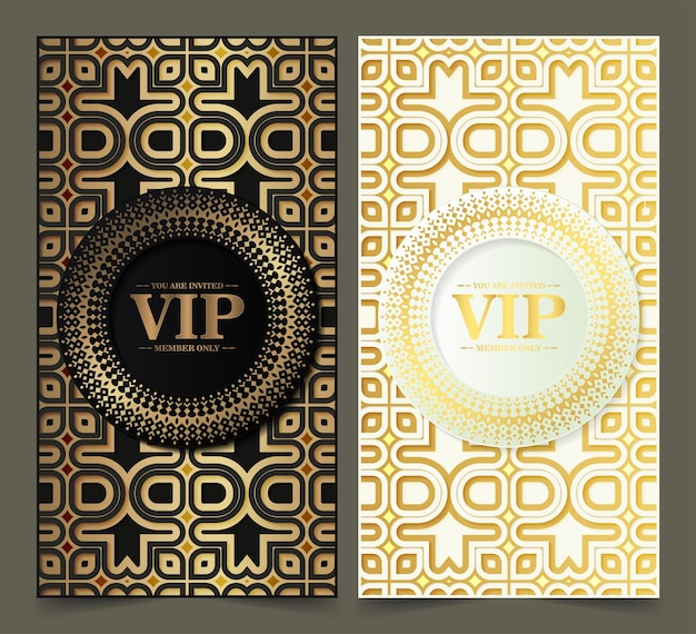 Motif D'ornement De Carte Vip Blanc Et Noir De Luxe