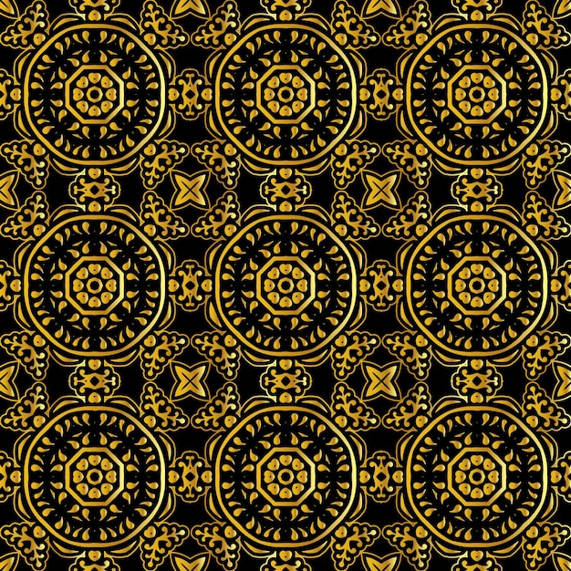 Motif Ornemental De Luxe Noir Et Or