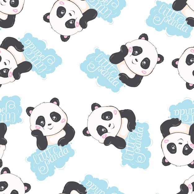 Motif De Panda Sans Couture Cartoon