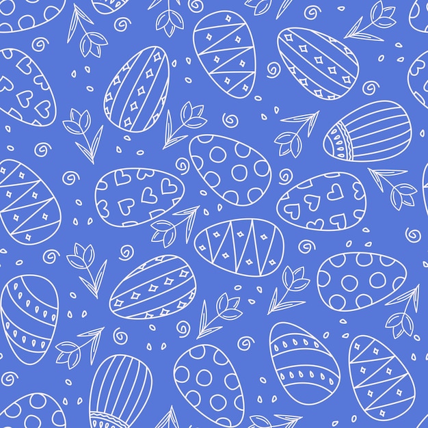 Motif de pâques sans couture dans un style doodle