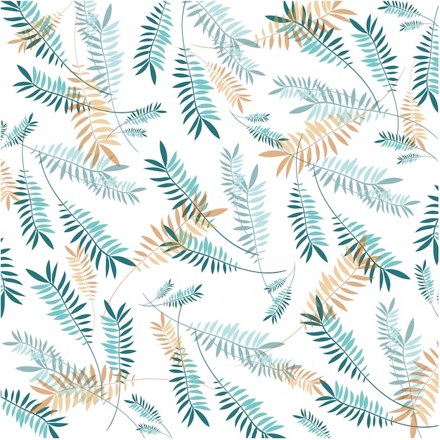 Vecteur motif pastel avec des feuilles