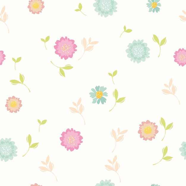 Vecteur motif pastel avec des fleurs