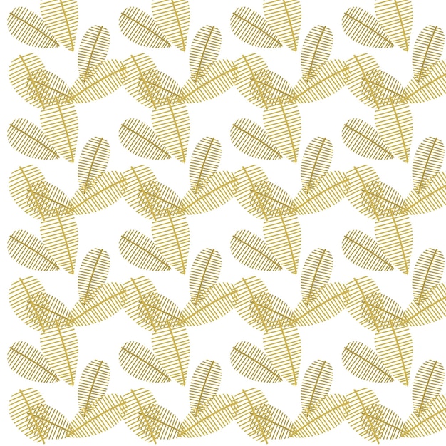 Motif De Plantes Dorées Design Moderne Dessiné à La Main Avec Des Feuilles Sur Un Motif Pour Tissus Papiers Peints Textiles