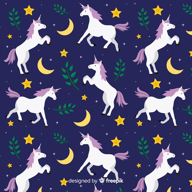 Motif plat de licorne