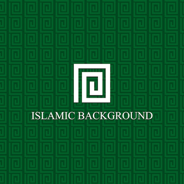Motif Plat Répétable Vert Islamique