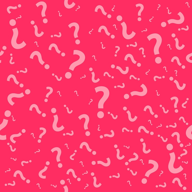 Vecteur le motif de point d'interrogation sans couture le modèle de conception de l'affiche trivia les signes de ponctuation aléatoires à l'arrière-plan
