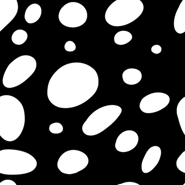 Motif De Points Abstraits. Taches Blanches Sur Fond Noir. Modèle Sans Couture Dalmatien, Peau De Vache Tachetée