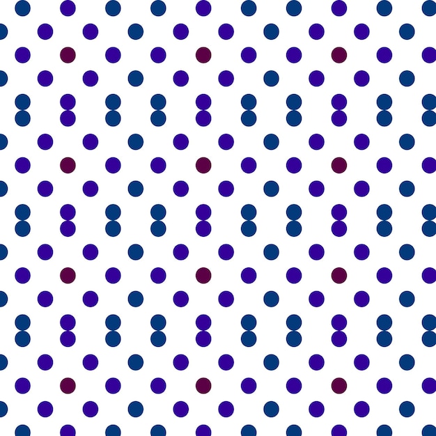 Vecteur un motif de points bleus et violets sur fond blanc.