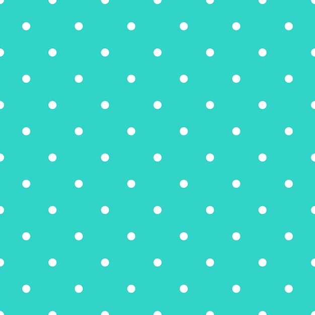 Motif à Pois Blanc Sans Couture Sur Fond Turquoise