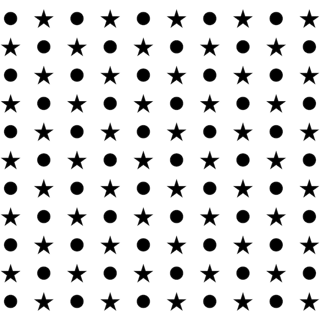 Motif à pois et étoiles sur fond blanc