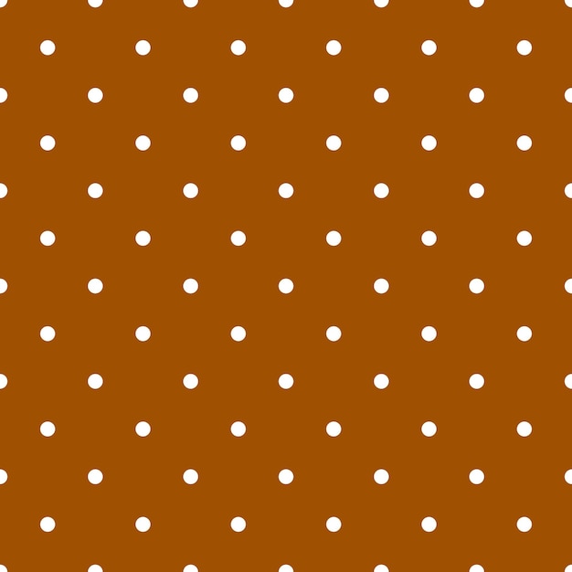 Motif à Pois Sans Couture Blanc Sur Fond Marron