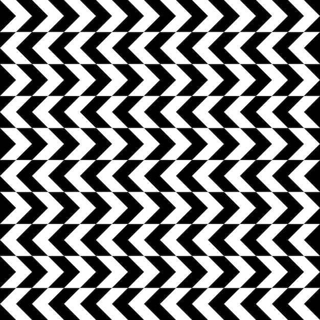 Motif de rayures en zigzag noir et blanc. Motif répétitif géométrique de zigzag.