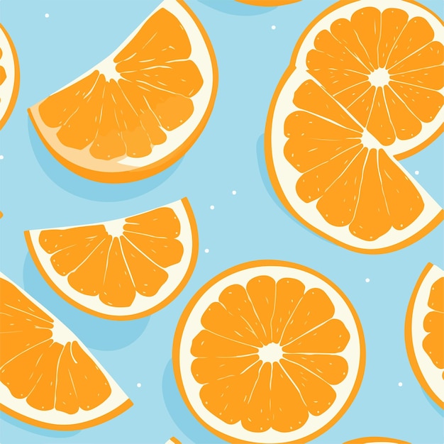 Vecteur motif répété sans couture de tranches d'orange ou de citron