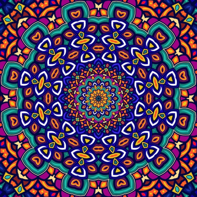 Motif Répétitif Sans Couture De Mandalas Colorés