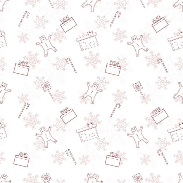 Motif de répétition de Noël créé avec des formes de contour d'objet de Noël