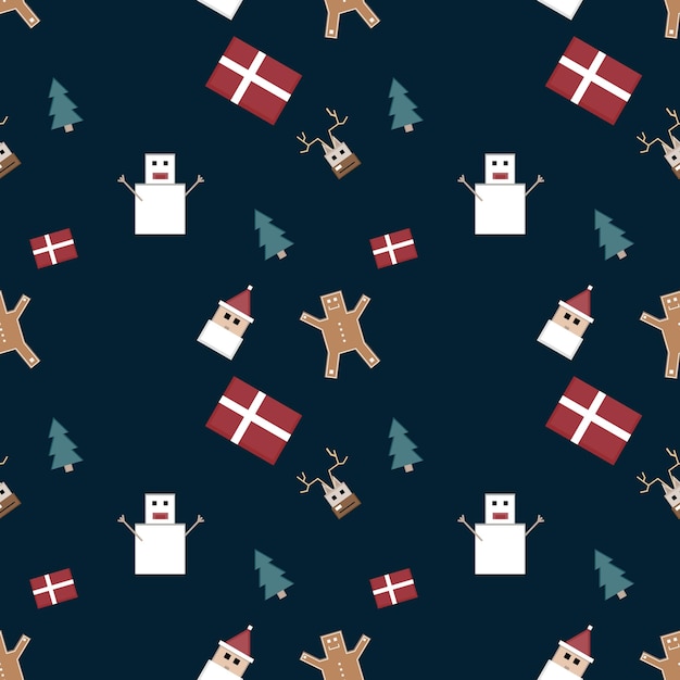 Motif de répétition de Noël créé avec un motif sans couture d'objets de Noël à coins pointus