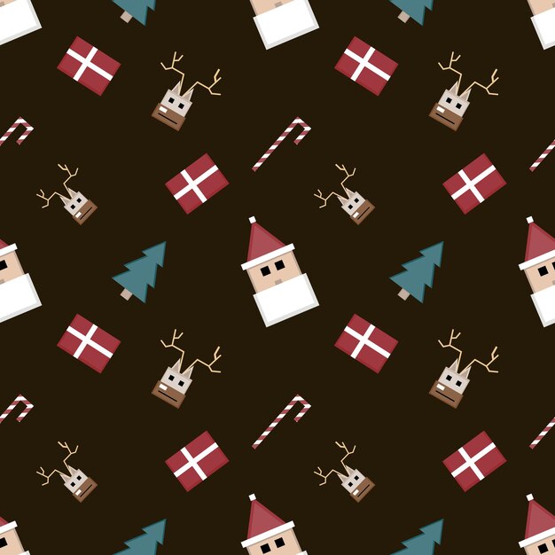 Motif de répétition de Noël créé avec un motif sans couture d'objets de Noël à coins pointus