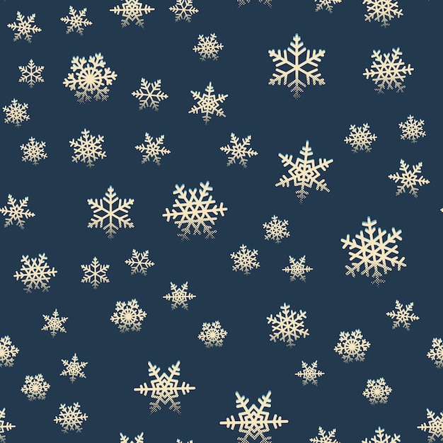 Motif Rétro De Flocons De Neige Sans Soudure Pour Les Vacances De Noël D'hiver