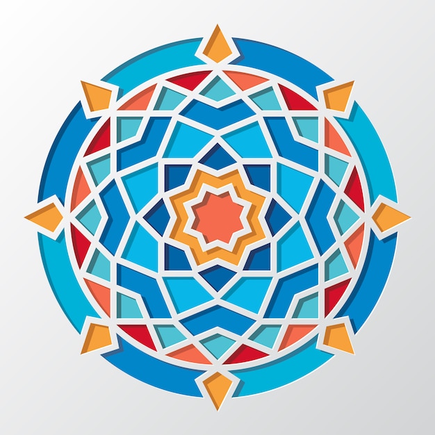 Vecteur motif rond géométrique arabe contemporain pour papier peint