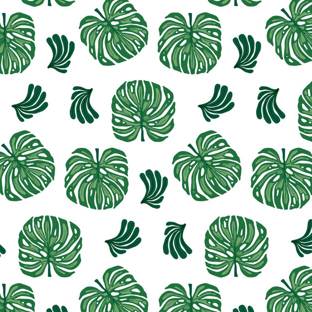 Motif Sans Couture Abstrait Floral Composition Botanique Tropicale Style Minimal Moderne à La Mode De Matisse