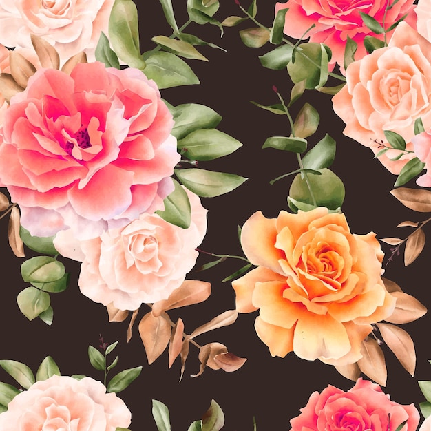 Motif sans couture à l'aquarelle florale