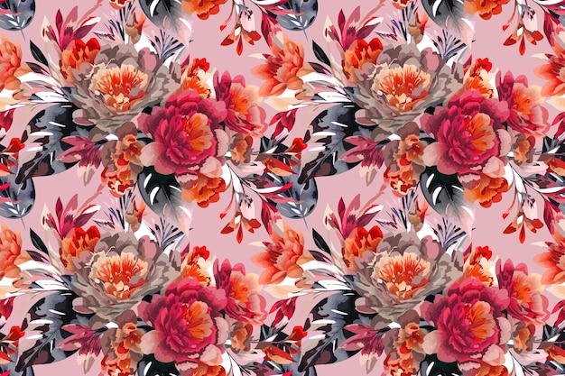 Motif sans couture à l'aquarelle de forme florale