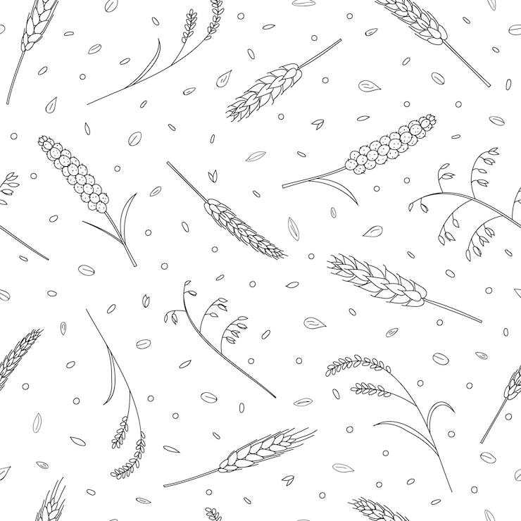 Vecteur motif sans couture avec céréales et céréales