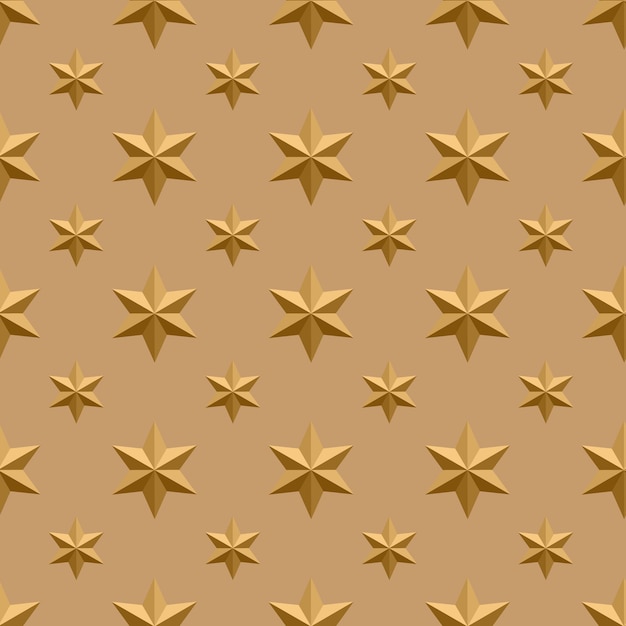 Motif sans couture d'étoile dorée 3D texture vectorielle