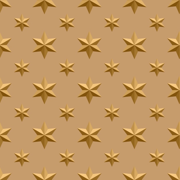 Vecteur motif sans couture d'étoile dorée 3d texture vectorielle