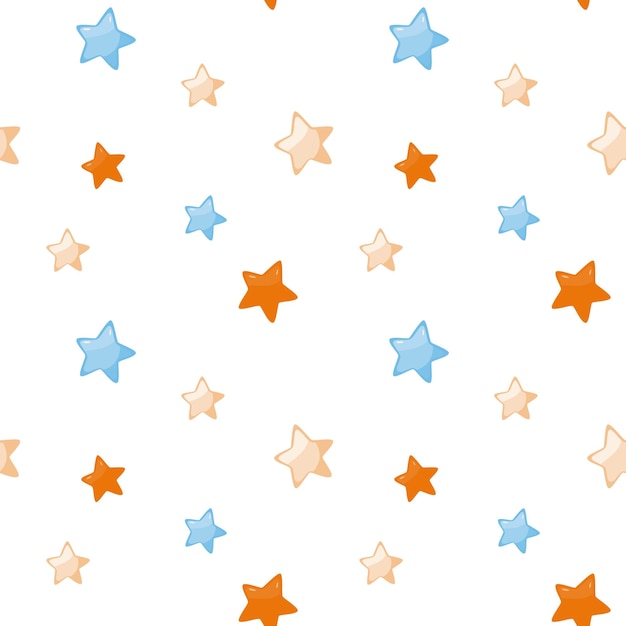 Vecteur motif sans couture avec des étoiles de dessins animés illustration simple enfantine pour les textiles pour enfants