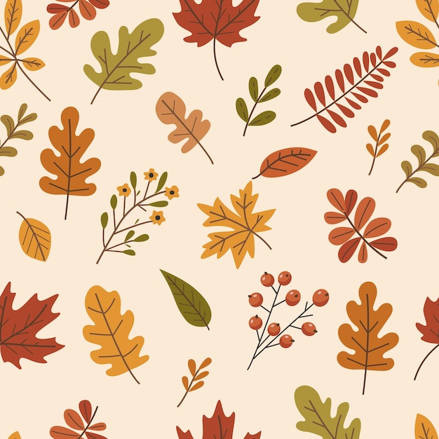 Motif sans couture avec des feuilles d'automne