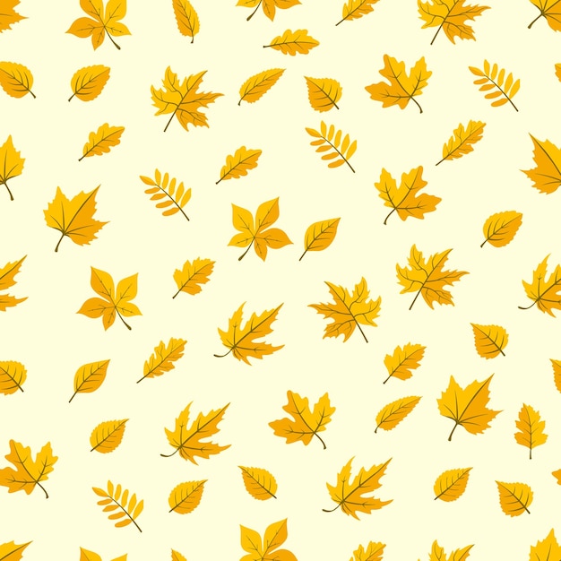 Vecteur motif sans couture avec des feuilles d'automne