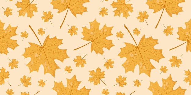 Un motif sans couture avec des feuilles jaunes d'arbre d'érable en automne parfait pour le papier d'emballage de papier peint