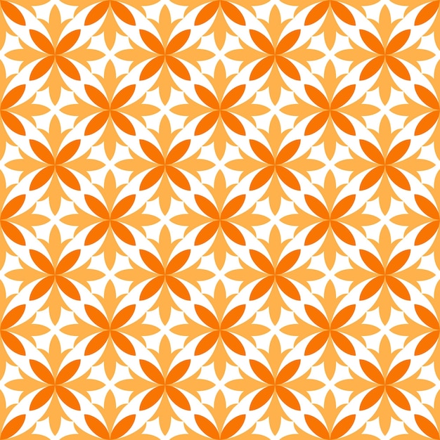 Vecteur motif sans couture avec des fleurs abstraites orange