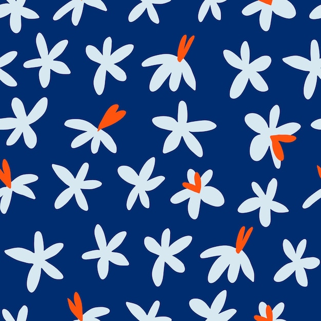 Motif sans couture avec des fleurs de champ dans le style du minimalisme