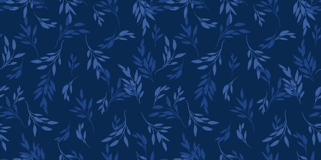 Motif Sans Couture Floral Bleu Design Vectoriel Pour La Couverture De Papier, Le Tissu, La Décoration Intérieure Et Autres