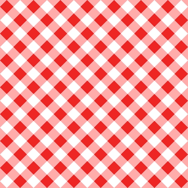 Vecteur motif sans couture de gingham traditionnel rouge diagonal texture à partir de rombs ou de carrés