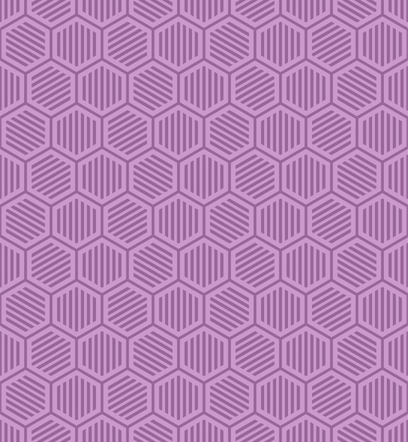 MOTIF SANS COUTURE AVEC HEXAGONS SUR FOND LILAS EN VECTEUR