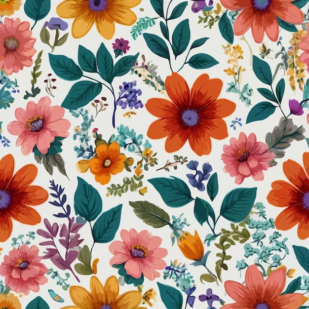 Motif Sans Couture Motif Floral Textile Vecteur Visages Bicolores Tropicaux Feuilles De Fleurs Mini-impression Animal