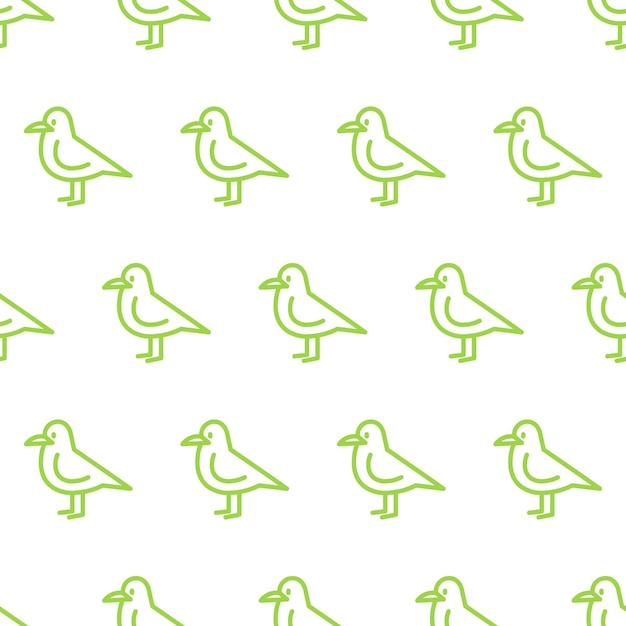 Motif Sans Couture Avec Oiseau Vert