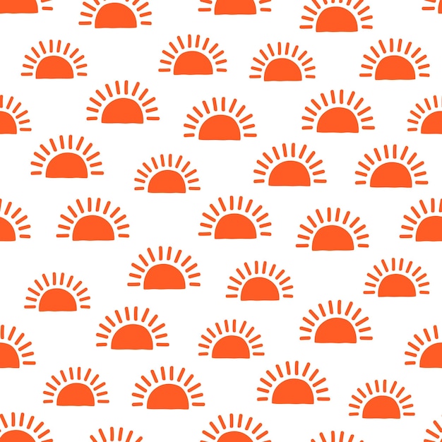 Motif Sans Couture Avec Soleil Orange