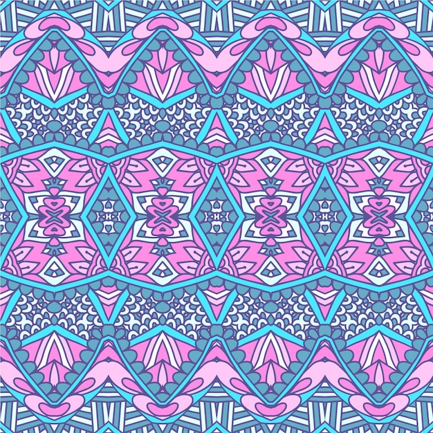 Motif Sans Couture Vectoriel Coloré De Conception D'impression Géométrique Psychédélique Ethnique De Style Tribal Boho